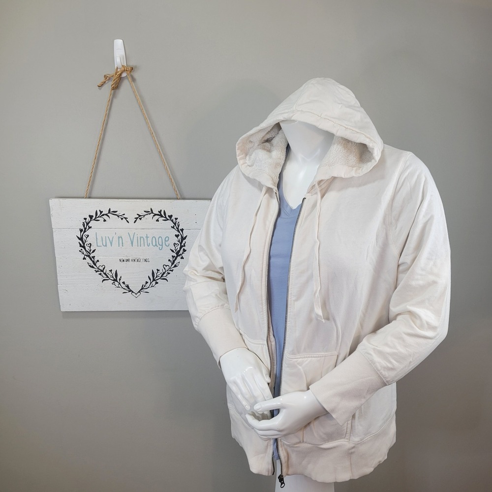 Merona Cottagecore Cozy Sherpa Lined Hoodie Full Zip Up Sweatshirt Size‎ 20W 22W